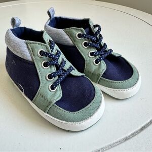 Kids Canvas Sneakers in Navy and Green